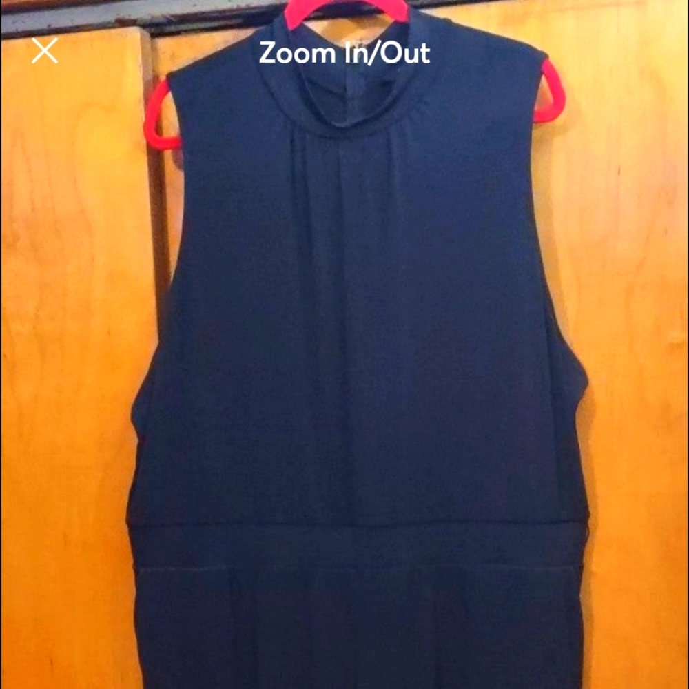 Mock neck wide leg jumpsuit.